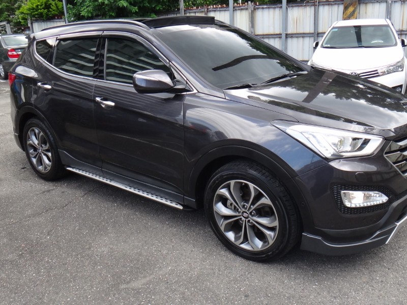 Hyundai  Santa Fe    17年保證里程現代山土匪4傳車頂架全景抬顯前後行車紀錄器原廠車側踏板自動停車導引保證實車實價 | 新北市汽車商業同業公會｜TACA優良車商聯盟｜中古、二手車買車賣車公會認證保固