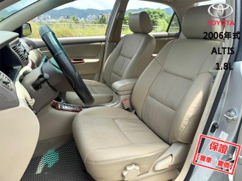 Toyota  Altis 【只跑10萬公里，一年只跑五千，超美一手車】2006年式TOYOTA ALTS | 新北市汽車商業同業公會｜TACA優良車商聯盟｜中古、二手車買車賣車公會認證保固